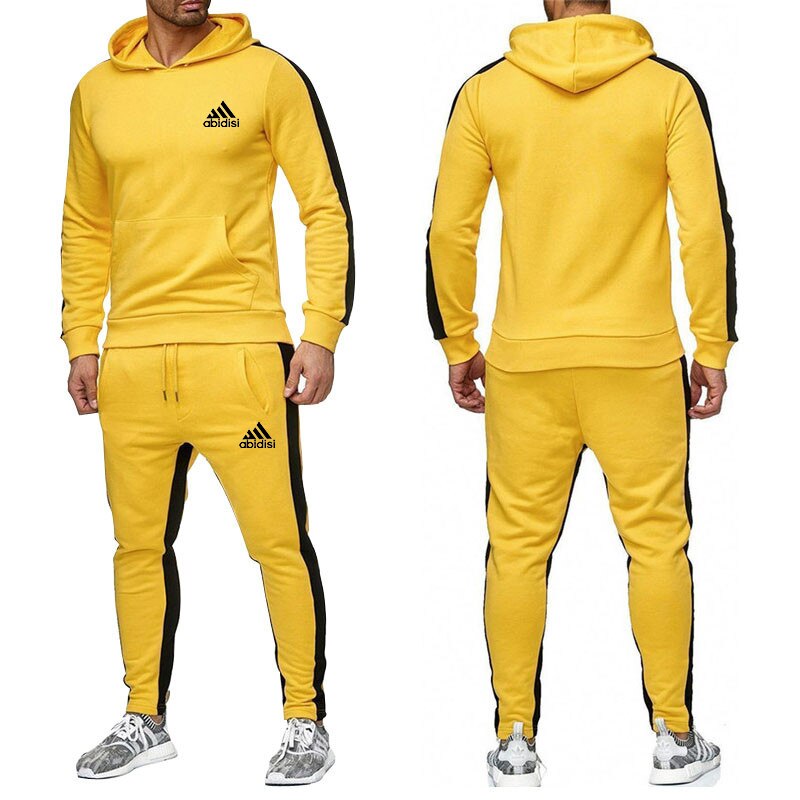 2021New Men's Autumn Winter Sets Zipper Hoodie+Pants Pieces Casual Tracksuit Male Sportswear Gym Brand Clothing Sweat Suit