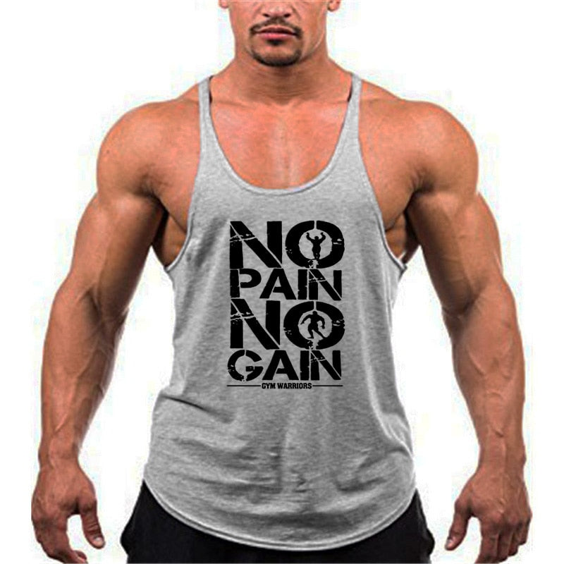 Brand Gym Stringer Tank Top Men Bodybuilding Clothing Cotton Sleeveless Shirt Man Fitness Vest Singlet Sportwear Workout Tanktop