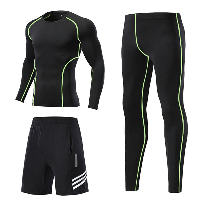 Compression Sport Suits Men Running Suit Quick Drying Fitness Running Clothes Sets Joggers Training Suit Workout Gym Clothing