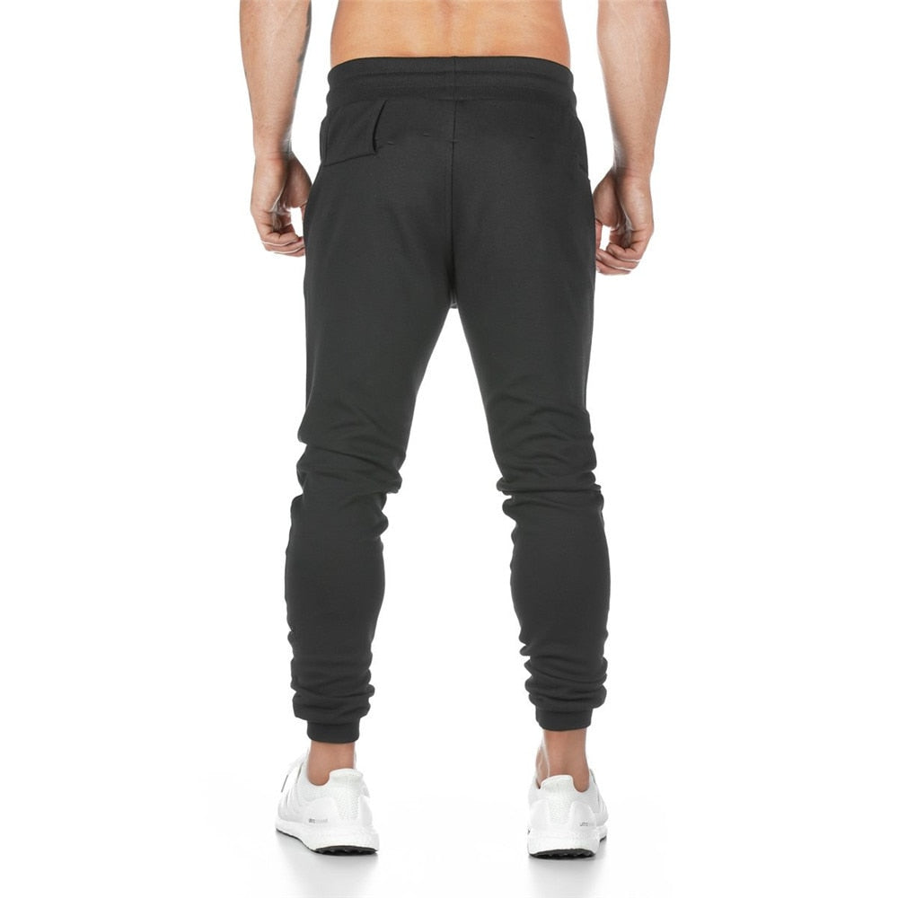 Mens Joggers Pants Fitness Tights Track Pant Skinny Gyms Muscle Trousers Casual Black Solid Color Workout Sportswear Sweatpants