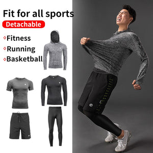 ROCKBROS Men 4 Season Gym Running Sport Suits Set Quick Dry Sweat-absorbent Sports Training Short/Long Sleeve Pants Jerseys set