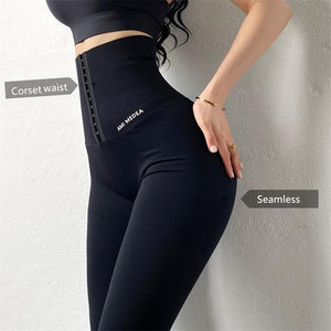 Corset Waisted Yoga Pants Elasticity Seamless Workout leggings Sports Women Fitness Gym Leggings Running Training Tights