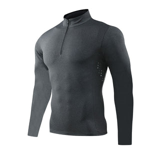 Mens Long Sleeve Running Autumn Bodybuilding Gym Top Workout Quick Drying Compression Jerseys Print Man Sports Jogging Shirts