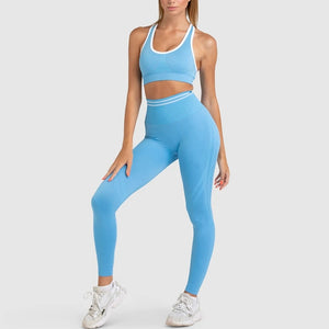 Seamless Yoga Sets Sports Fitnes High Waist Hip Raise Pants Long-Sleeved Backless Suits Workout Clothes Gym Shorts Set for Women