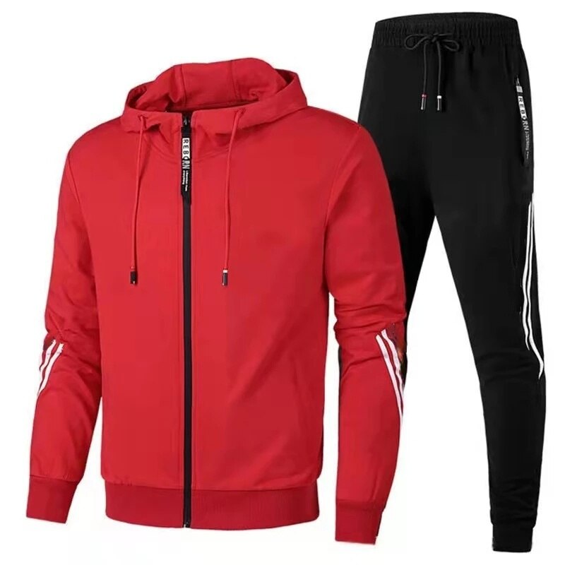 Men's Autumn Winter Sets Zipper Hoodie+pants Two Pieces Casual Tracksuit Male Sportswear Gym Brand Clothing Sweat Suit