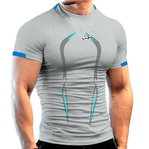 Men Running Compression T-shirt Short Sleeve Sport Tees Gym Fitness Tops Male Jogging Tracksuit Quick Drying Athletic Shirt Tops