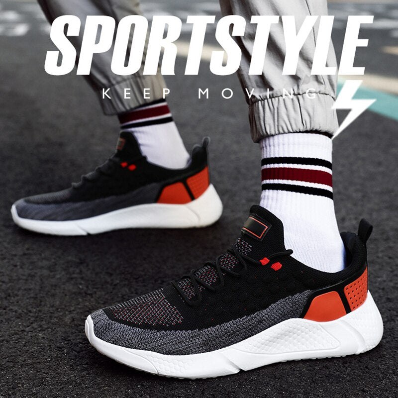 2022 New Mesh Breathable Lace-up Shoes Light Outdoor Sneakers Wearable Non-slip Work Shoes Travel Gym Shoes Men Tenis Masculino