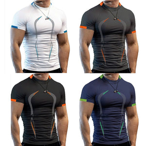 Men Running Compression T-shirt Short Sleeve Sport Tees Gym Fitness Tops Male Jogging Tracksuit Quick Drying Athletic Shirt Tops