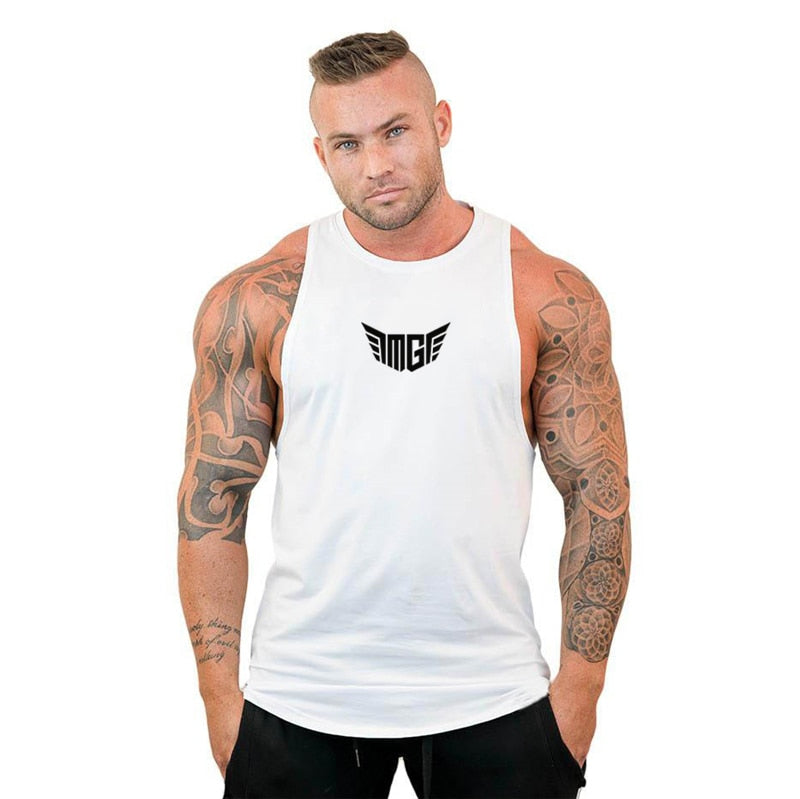 Brand Clothing Gym Vest Bodybuilding Tank Top Men Fitness Wear Singlet Sleeveless Shirt Solid Cotton Muscle Undershirt