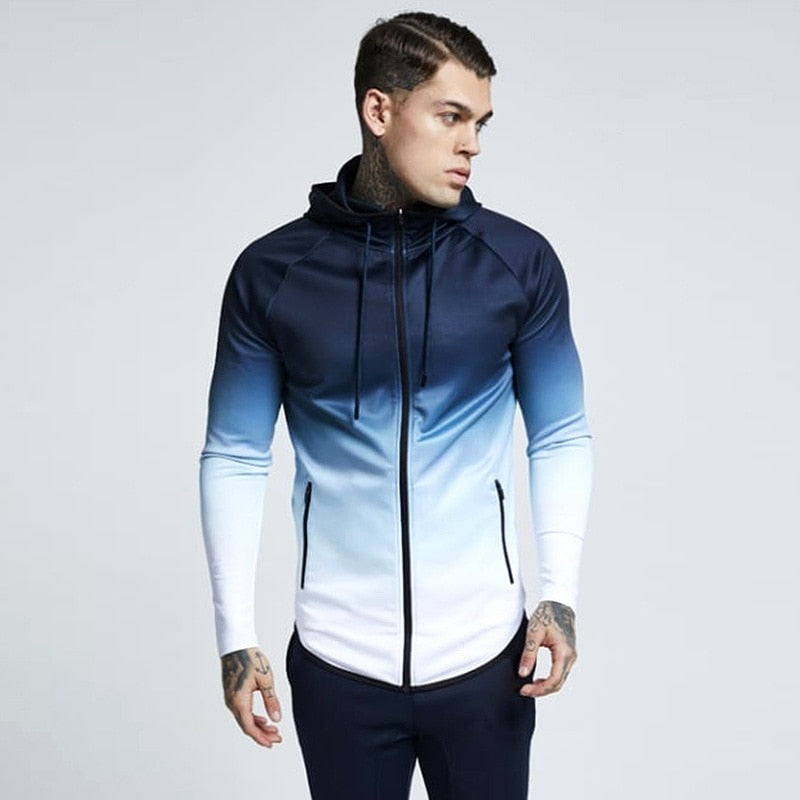 ROEGADYN Winter Sweater Suit Sportswear Man Fitness Suit Sports Workout Running Set Tracksuits Men Set Hooded Gym Clothing Men