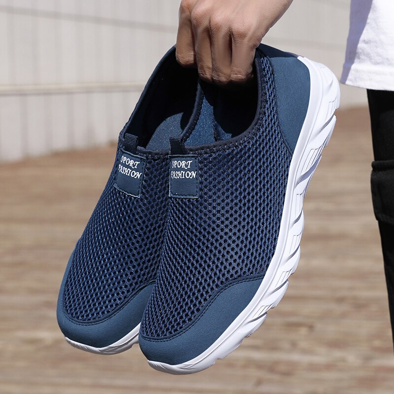 Men's Athletic Walking Shoes Mesh Comfortable Work Sneakers Running Gym Tennis Sports Sneakers Slip on Loafers Sock Shoes Men