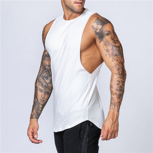 Cotton Workout Gym Tank Top Mens Muscle Sleeveless Sportswear Shirt Stringer Fashion Clothing Bodybuilding Singlets Fitness Vest