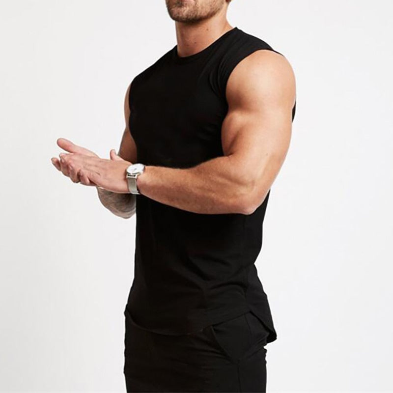 2020 Gym Workout Sleeveless Shirt Tank Top Men Bodybuilding Clothing Fitness Mens Sportwear Vests Muscle Men Tank Tops