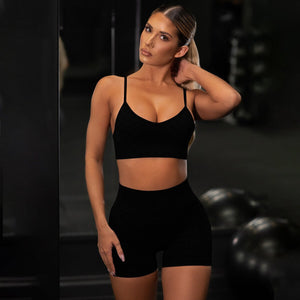 Shirts Legging Work-out Suit 2 Piece Sports Short Sleeve Crop Top High Waist Running Legging Set Gym Clothing Fitness Tracksuit