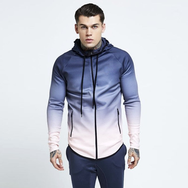 ROEGADYN Winter Sweater Suit Sportswear Man Fitness Suit Sports Workout Running Set Tracksuits Men Set Hooded Gym Clothing Men