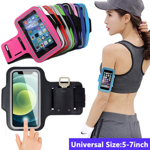 5-7 inch Outdoor Running Sports Phone Holder Armband Case For iPhone 13 Pro 12 11 X XR Xs Max Samsung S21 Universal Gym Armbands