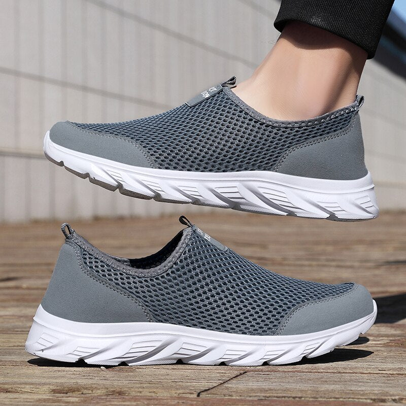 Men's Athletic Walking Shoes Mesh Comfortable Work Sneakers Running Gym Tennis Sports Sneakers Slip on Loafers Sock Shoes Men