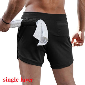 Running Shorts Men Fitness Single-deck Quick Dry GYM Shorts Jogging Training Workout Summer Sport Short Pants Men Sport Shorts