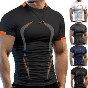 Men Running Compression T-shirt Short Sleeve Sport Tees Gym Fitness Tops Male Jogging Tracksuit Quick Drying Athletic Shirt Tops