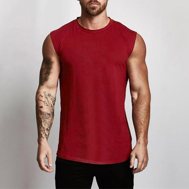 2020 Gym Workout Sleeveless Shirt Tank Top Men Bodybuilding Clothing Fitness Mens Sportwear Vests Muscle Men Tank Tops