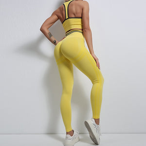 Seamless Yoga Sets Sports Fitnes High Waist Hip Raise Pants Long-Sleeved Backless Suits Workout Clothes Gym Shorts Set for Women