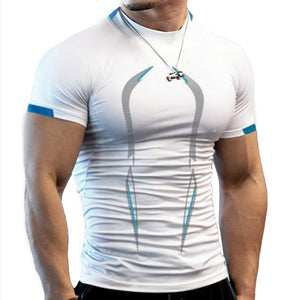 Men Running Compression T-shirt Short Sleeve Sport Tees Gym Fitness Tops Male Jogging Tracksuit Quick Drying Athletic Shirt Tops