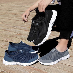 Men's Athletic Walking Shoes Mesh Comfortable Work Sneakers Running Gym Tennis Sports Sneakers Slip on Loafers Sock Shoes Men