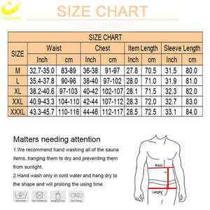 LAZAWG Sauna Suit for Men Sweat Leggings Pants Weight Loss Set Jacket Workout Slimming Top Trousers Body Shaper Fat Burner Gym