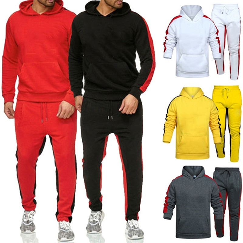 2021New Adios Men's Autumn Winter Sets Zipper Hoodie+Pants Pieces Casual Tracksuit Male Sportswear Gym Brand Clothing Sweat Suit