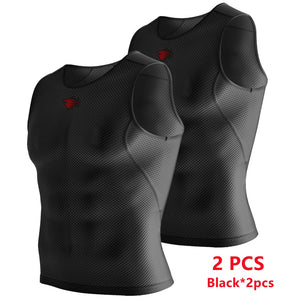 RION Men&#39;s Tank Top Fitness Shirt 2 Pack Athletic Compression Under Base Layer Sport Vest Muscle Shirts Sleeveless Gym Workout