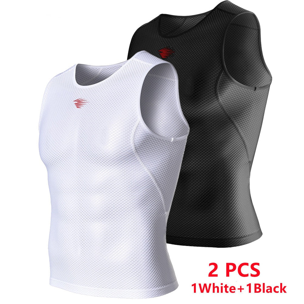 RION Men&#39;s Tank Top Fitness Shirt 2 Pack Athletic Compression Under Base Layer Sport Vest Muscle Shirts Sleeveless Gym Workout